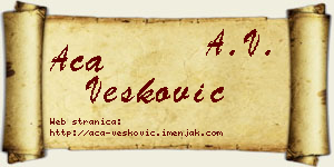 Aca Vesković vizit kartica
